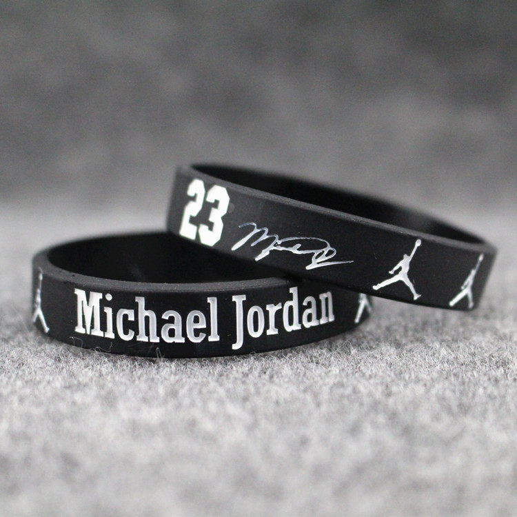 乔丹手环篮球硅胶运动飞人23号励志腕带签名篮球球迷用品
