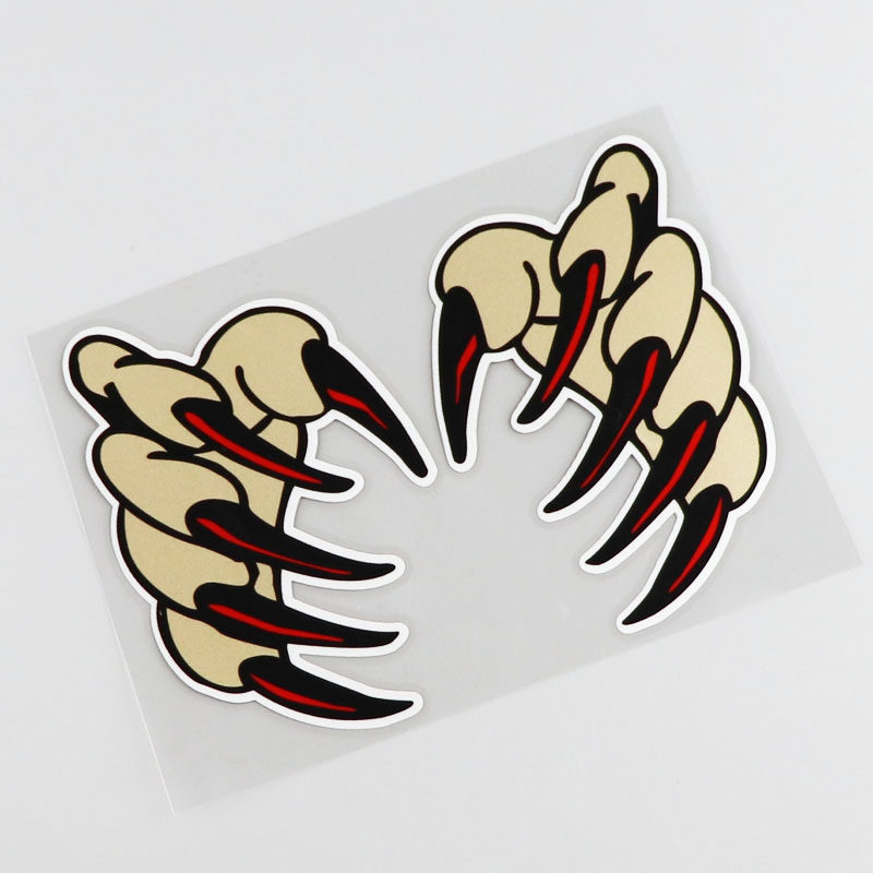 yjzt恐怖汽车装饰尖爪贴纸遮挡划痕创意车贴cs8122汽车装饰贴