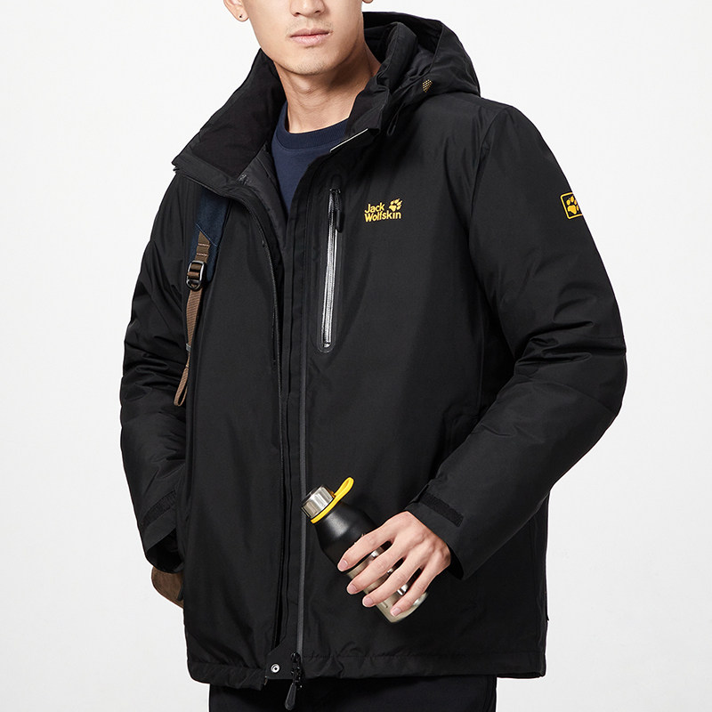 直营狼爪男装冬季新款户外户外运动运动服立领休闲羽绒衣
