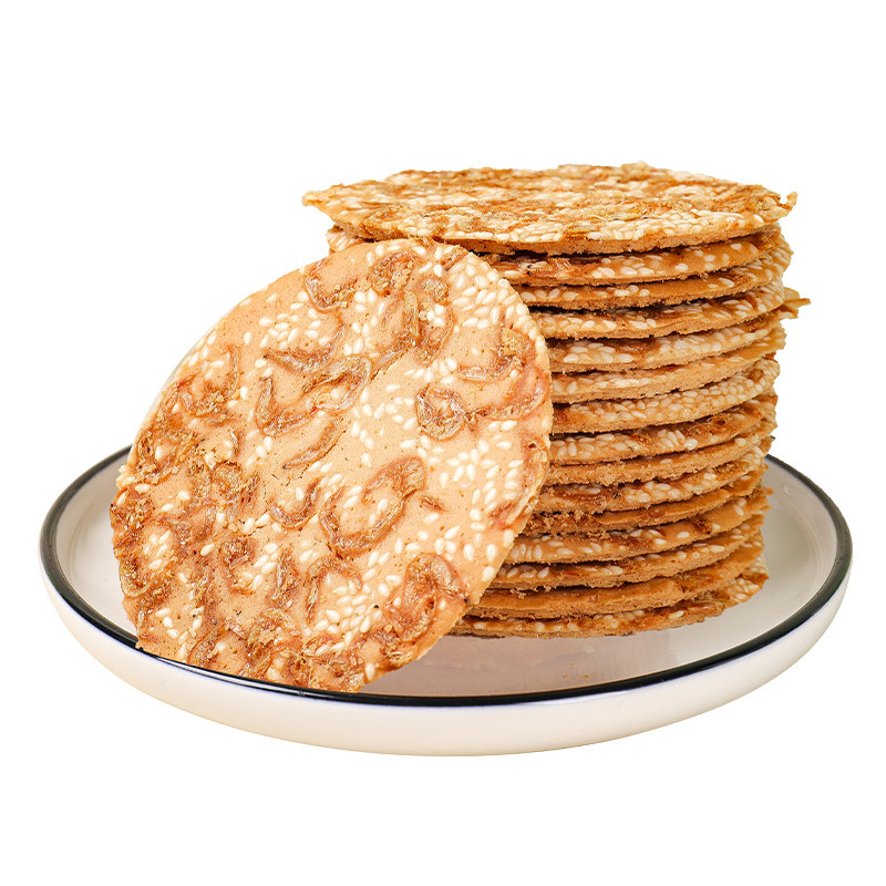 虾皮芝麻薄脆脆饼香脆虾米铁棍山药薄饼饼干薄脆饼干