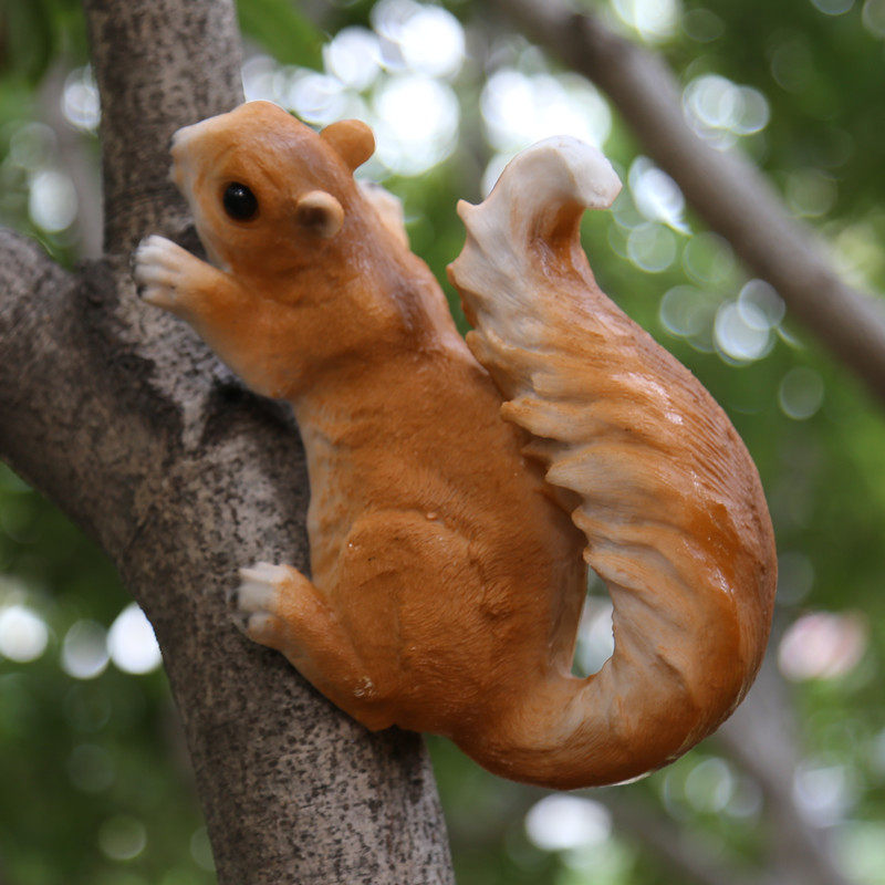 花园庭院装饰仿真小松鼠摆件树脂动物雕塑户外摆件