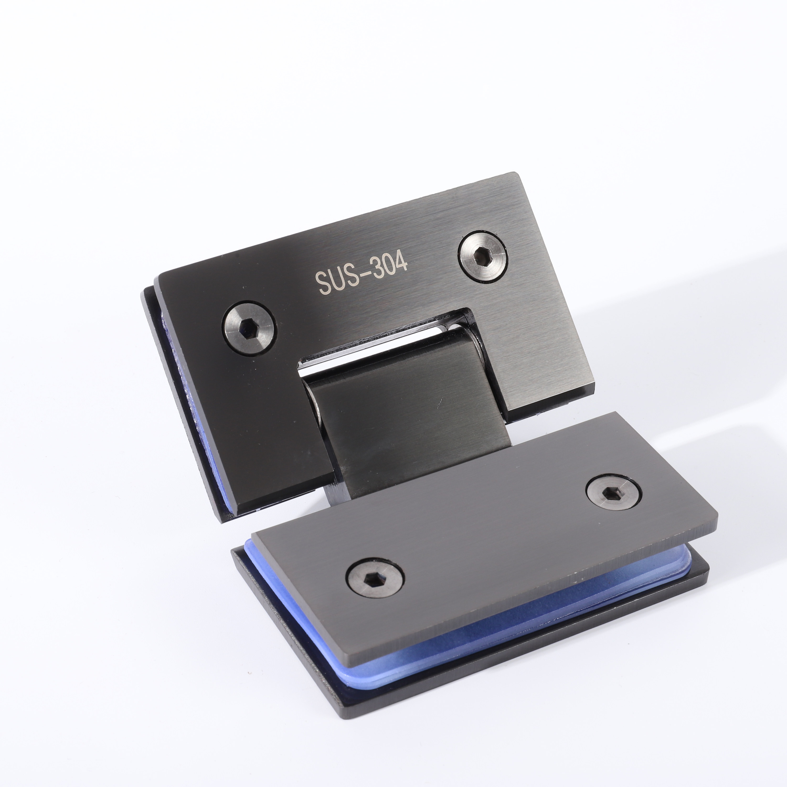 浴室玻璃门135度不锈钢黑色酒店卫生间淋浴房合页哑黑浴室玻璃夹