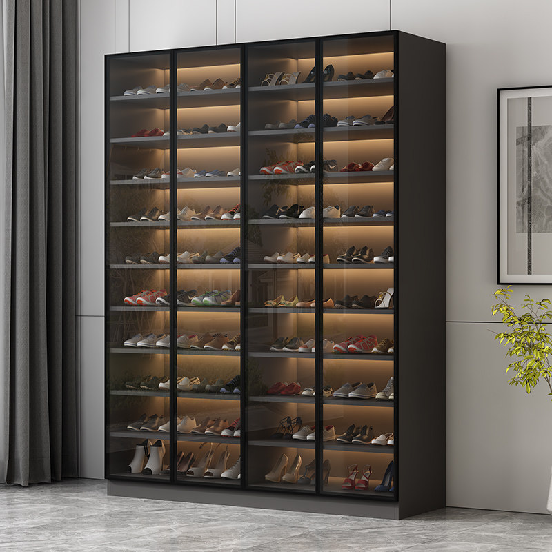 玻璃门玄关储物阳台多层大容量一体门口轻奢家用鞋柜