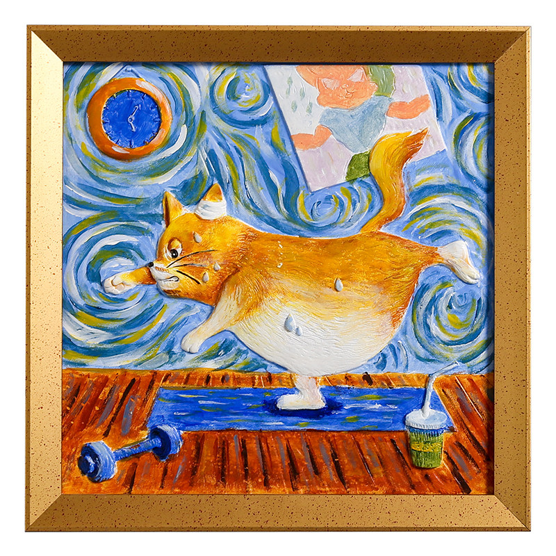 创意手绘立体数字油画diy填充涂色油彩彩画客厅diy