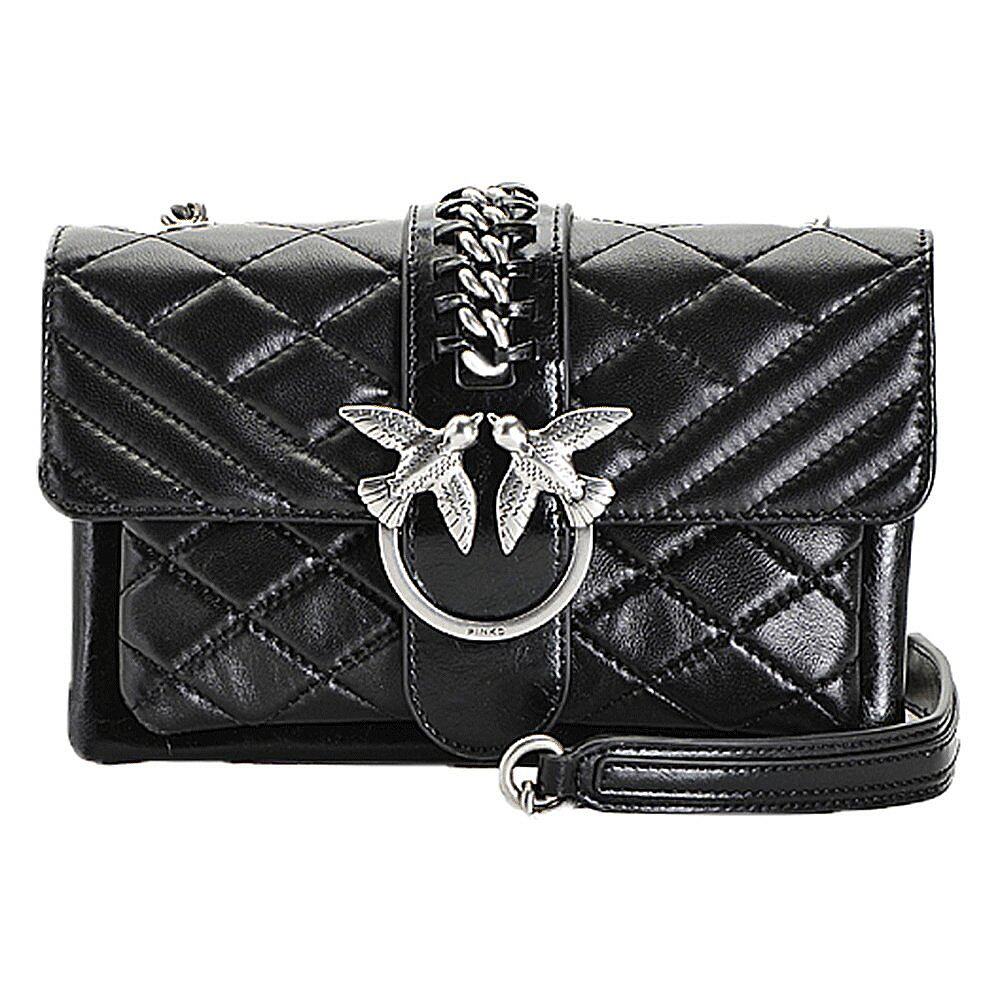 香港直发pinko品高新款女士黑色单肩包燕子燕子通用款女包