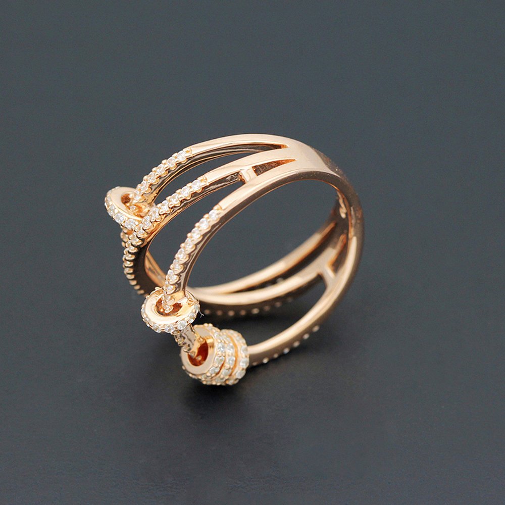 香港直邮apmmonaco玫瑰金色三环转运时来运转戒指戒指