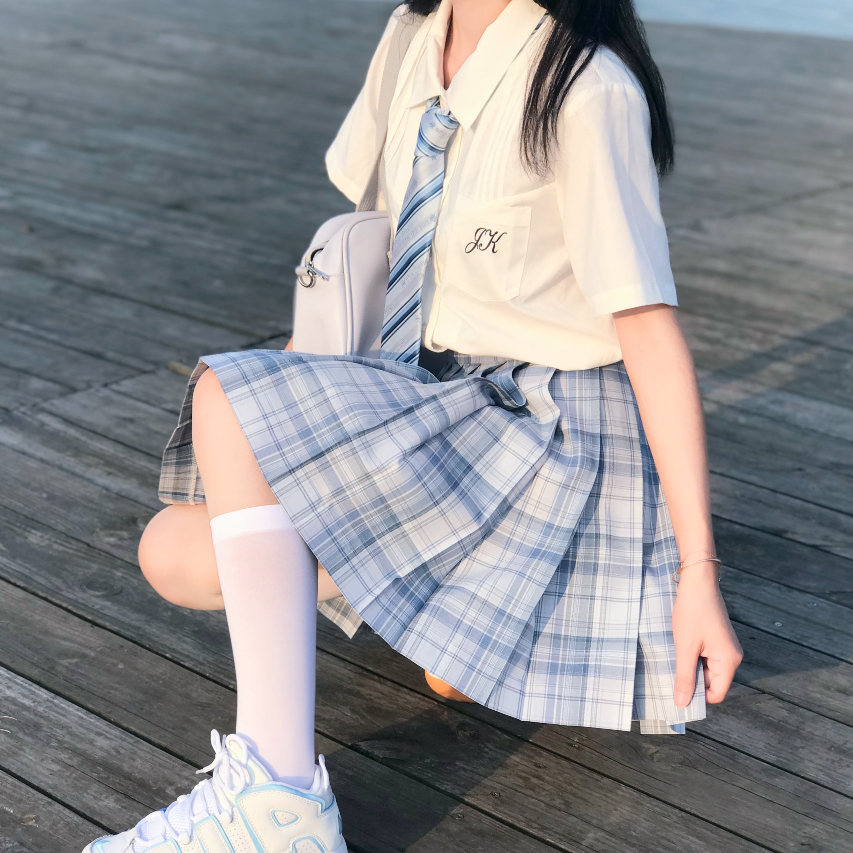【御茶家】冰岛格裙jk制服原创正版短长春夏百褶半身裙日系学院风 128