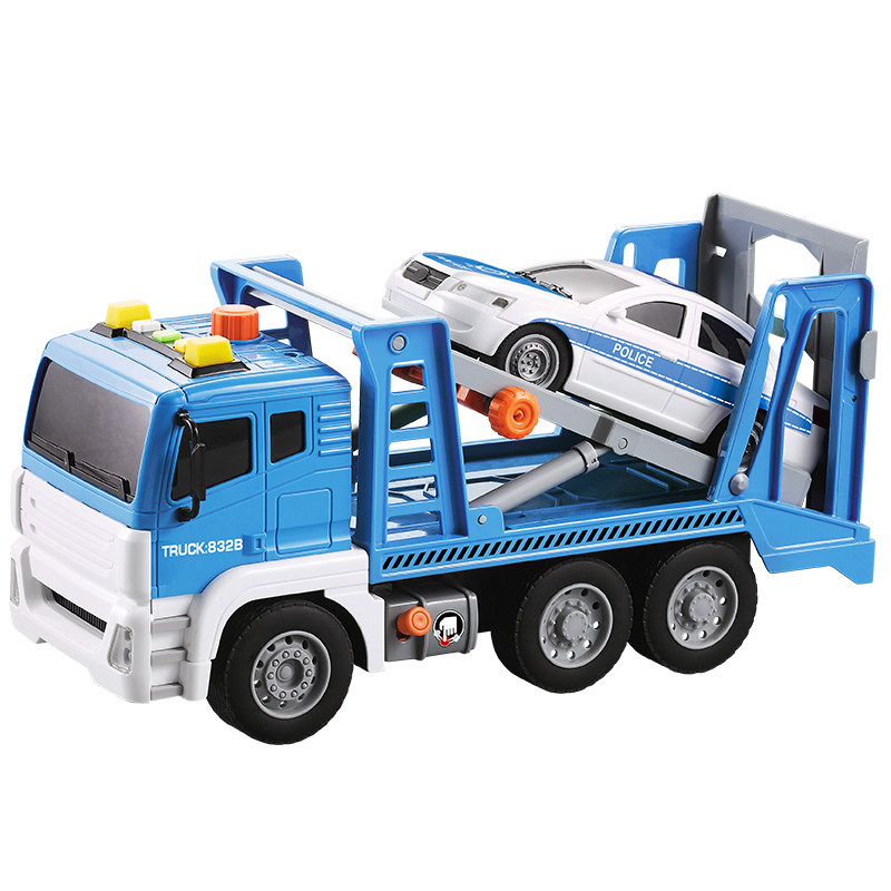 儿童童玩大号平板拖车玩具男孩小汽车仿真模型惯性