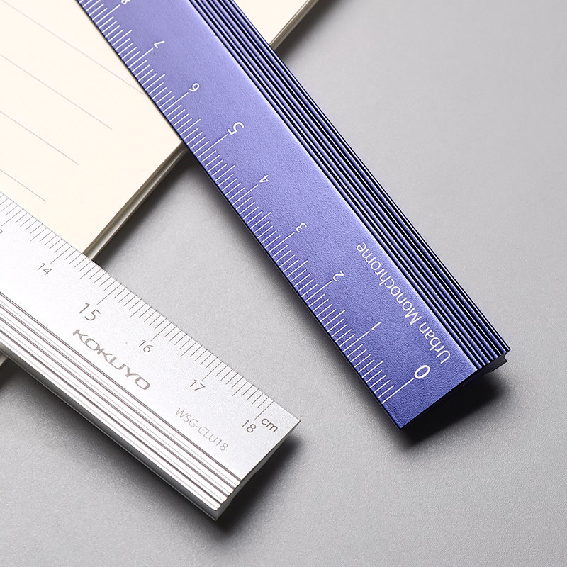 日本kokuyo国誉高精度尺子都市印象不锈钢格尺小学生划线各类尺
