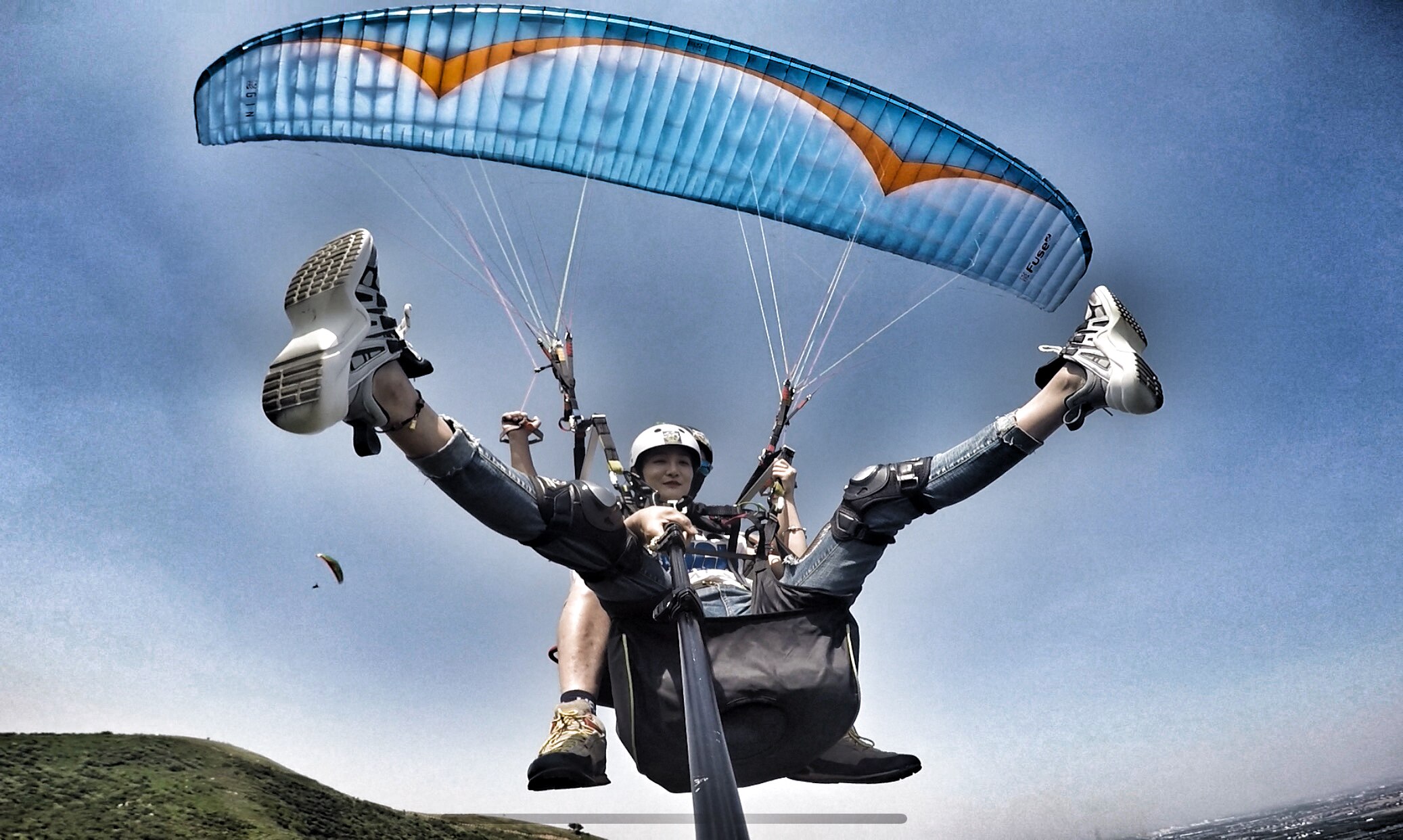 直营江苏江阴花山滑翔伞双人带飞滑翔伞