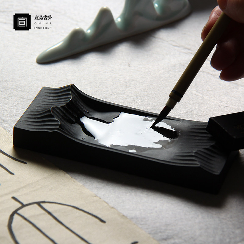 天然毛笔字专用书法成人新品磨墨研墨墨条墨汁砚台