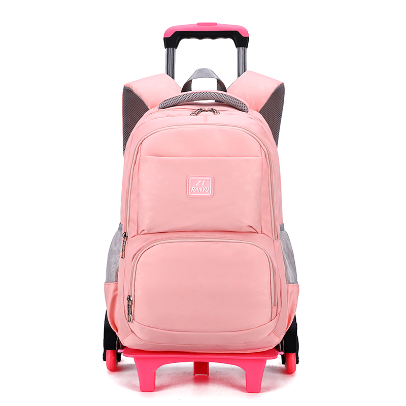 拉杆书包中学生初中生大容量女孩可爬楼梯小学生两用双肩背包