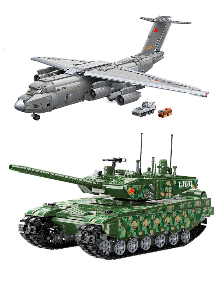 启蒙战地系列拼装积木坦克东风导弹模型儿童玩具塑料积木