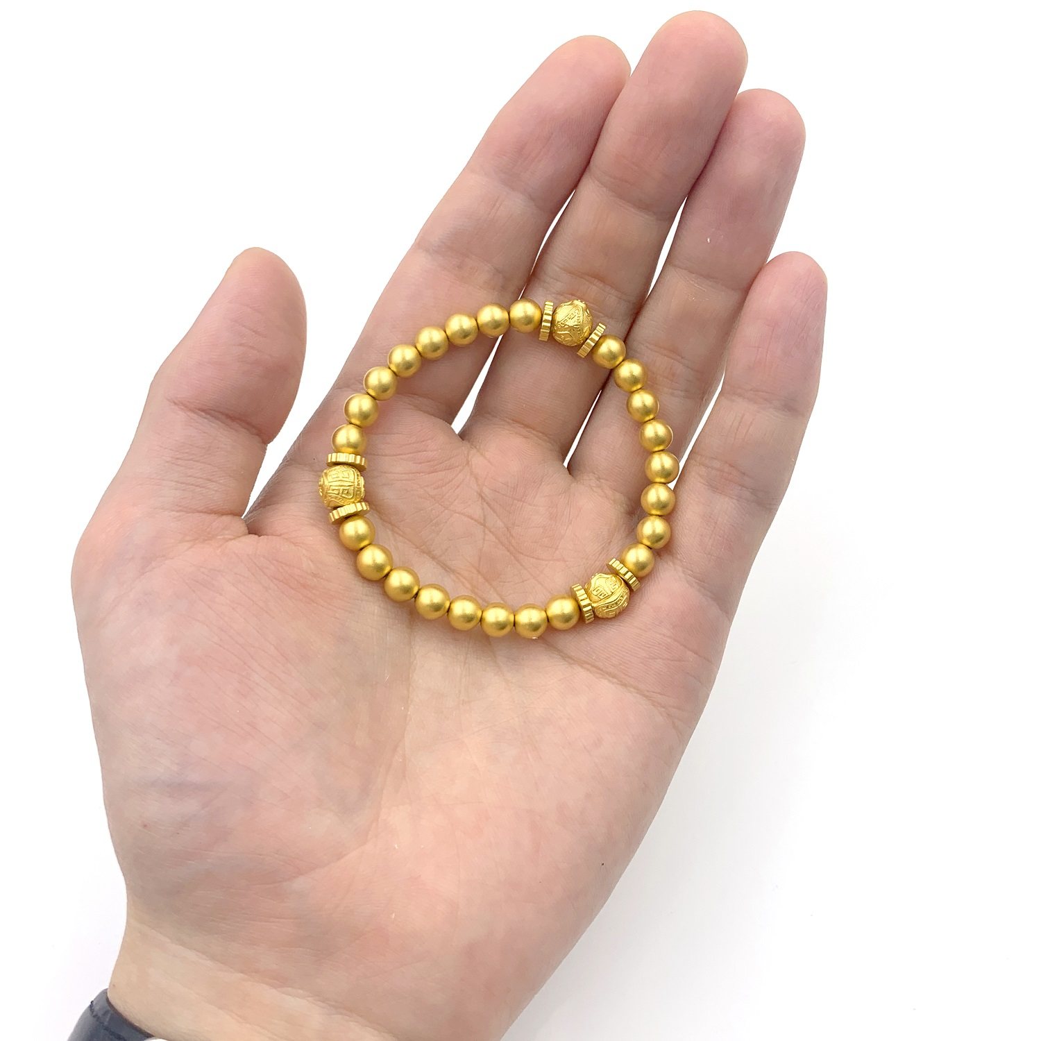古法黄金手链金珠手饰足金纯金修行念珠小圆手饰