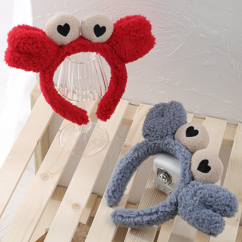 网红卡通螃蟹发箍女洗脸束发带韩国可爱甜美仙女发饰