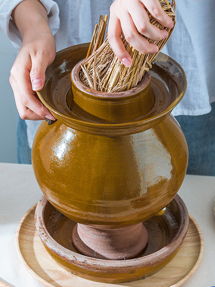 家用旧弄四川土陶老式倒罐陶罐陶瓷密封腌制密封罐