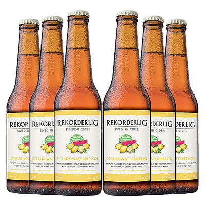 瑞典进口啤酒 瑞可德林柑橘西瓜西打酒rekorderlig 330ml*6支精酿