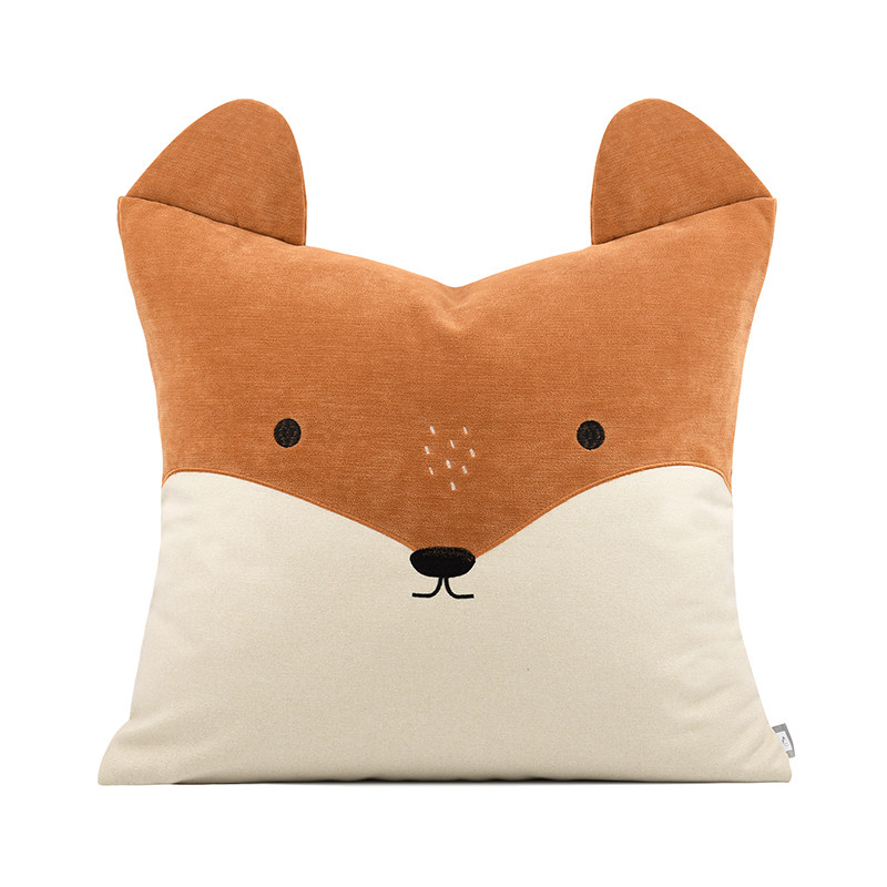 北欧可爱靠垫女孩松鼠橙色ins主题动物抱枕靠垫