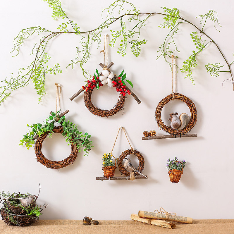 墙壁花环幼儿园布置材料景观挂件装饰创意森系空中吊饰