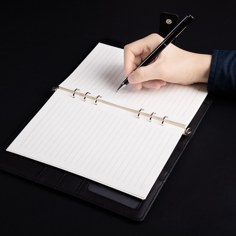 活页本子得力工作会文艺文具日记本简约办公记录本笔记本