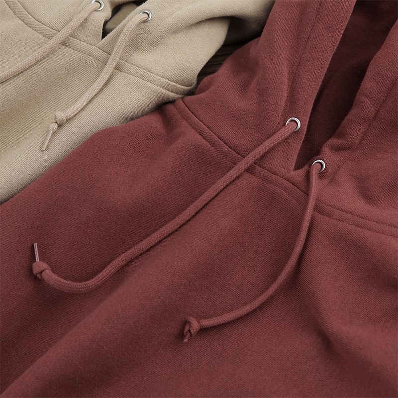 纯色酒红栗色卫衣男连帽秋冬重磅纯棉加绒vintage美式复古厚情侣