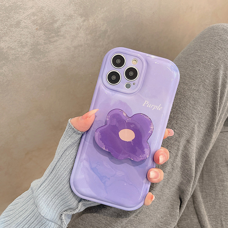 ins紫晕染支架适用iphone14promax手机壳13pro苹果12小众x高级感xr女