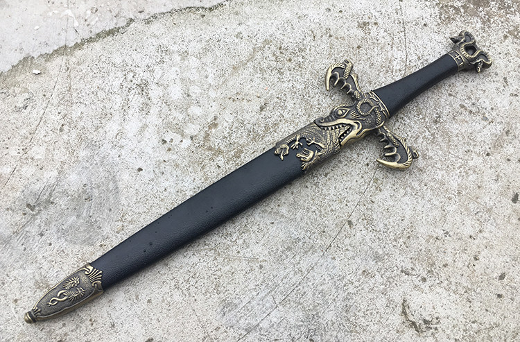 珍短剑汉剑不锈钢龙蛇小剑秦王剑收藏剑冷兵器未开刃 镇宅小宝剑袖