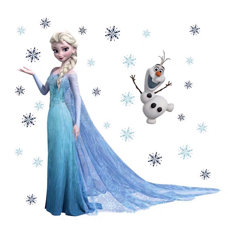 冰雪奇缘自粘贴纸艾莎安娜公主卡通墙贴儿童卧室墙贴