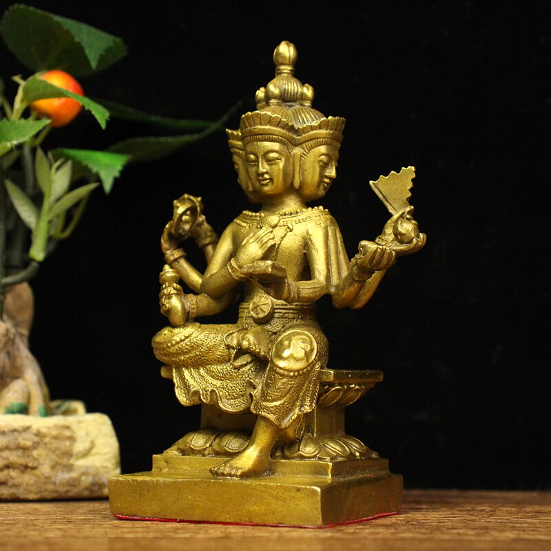 四面纯铜摆件泰国国大梵天天王神像有求必应佛家摆件