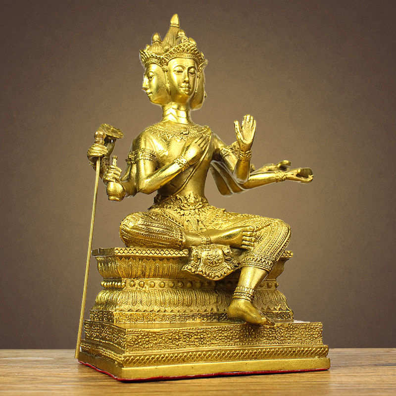 纯铜泰国四面佛佛像大号四面佛大梵天王神像家居店铺装饰摆件
