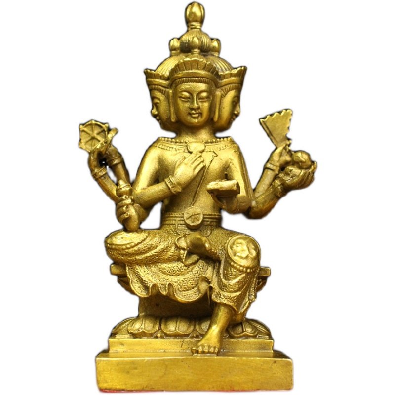 四面纯铜摆件泰国国大梵天天王神像有求必应佛家摆件