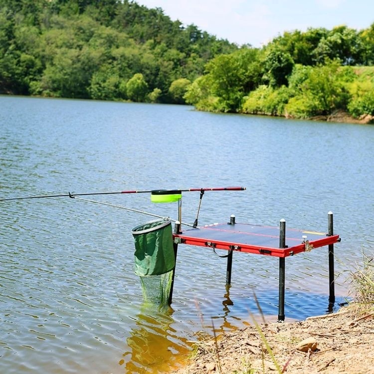 海锐2021新款便携碳素超轻碳纤维2020铝合金钓鱼可折叠镂空大钓台