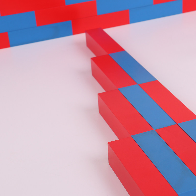 红蓝数棒幼儿园蒙氏数学教具蒙特蒙台梭利中班儿童早教教具