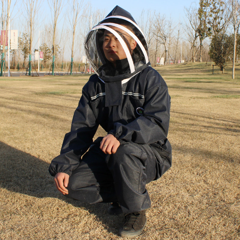 连体防蜂服全套透气专用防蛰养蜂衣全身防护加厚蜜蜂工具防峰手套
