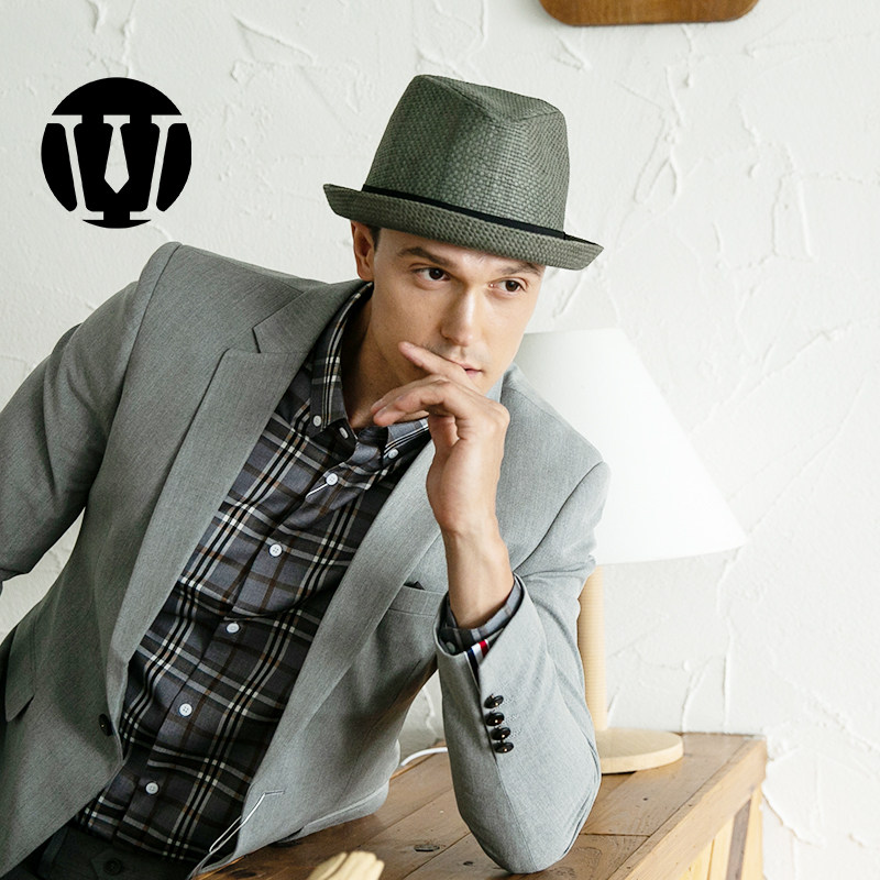 twrx手工草帽欧美美男绅士老爸英伦风复古卷边帽子