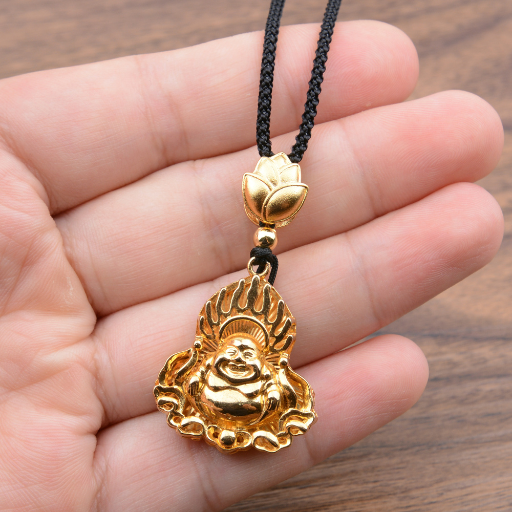 沙金手工编织吊坠挂绳黄金配绳女金佛玉石玉佩绳