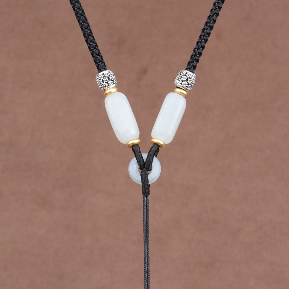 玉佩项链观音挂坠绳子玉佛翡翠挂绳和田玉手绳