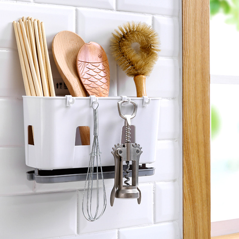家用厨房多功能筷子架子沥水架筷子筒壁挂免打孔挂式筷子架托创意