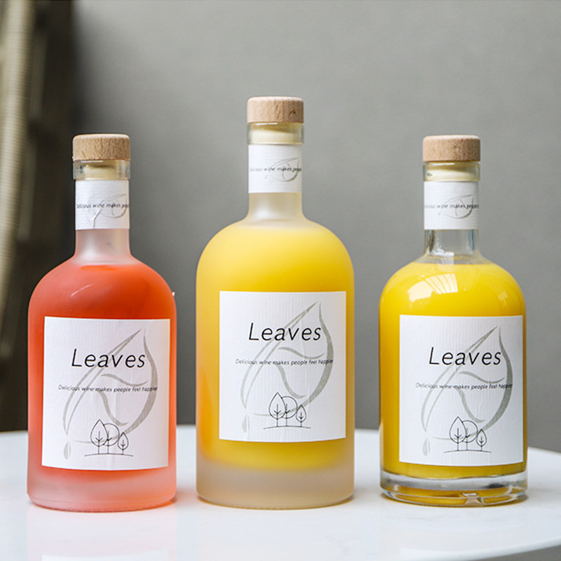 酒瓶定制标签高档伏特加透明玻璃750ml空瓶带盖密封罐