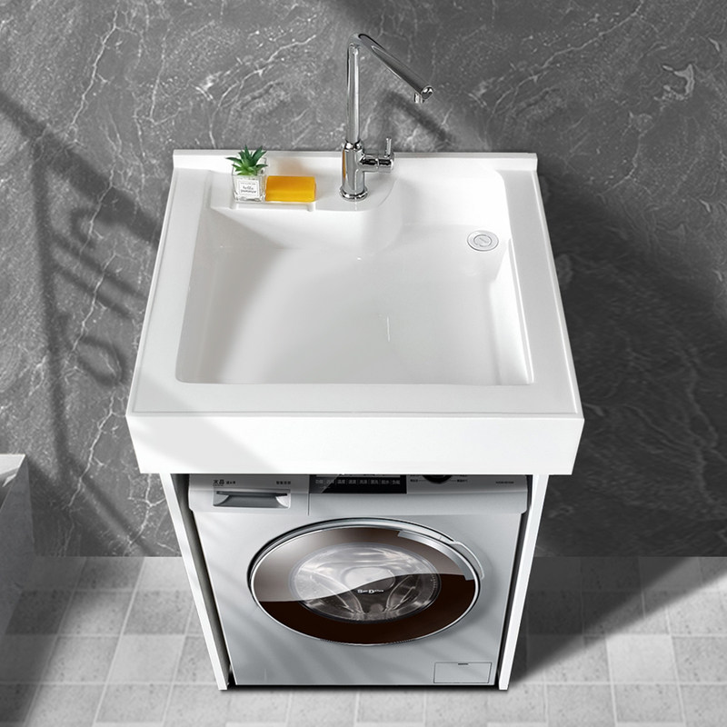 洗衣机一体柜阳台洗衣机柜组合小户型洗衣机伴侣太空铝洗衣台上盆