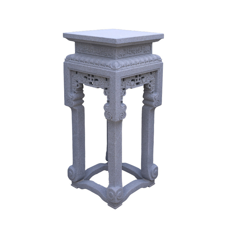 石头石雕花架花台中式客厅摆件庭院几条条石石雕