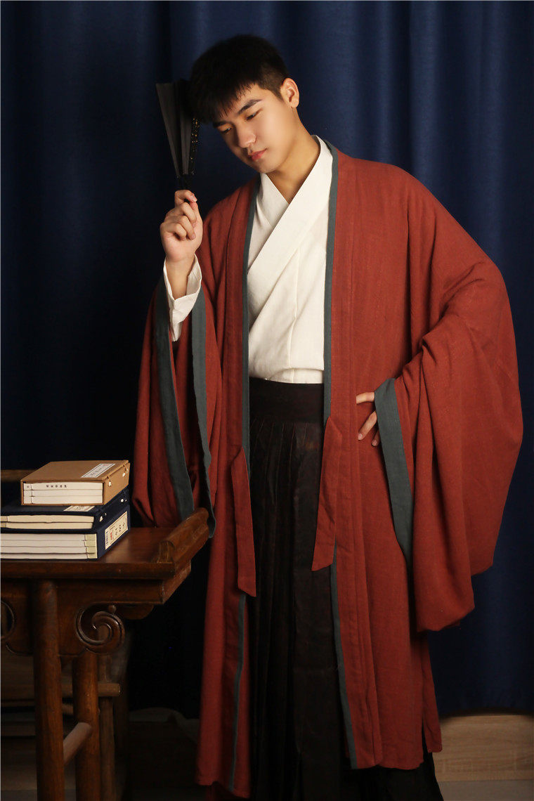 褍正记 南宋周瑀墓合领长衫 男款 砂洗苎麻 宋制汉服