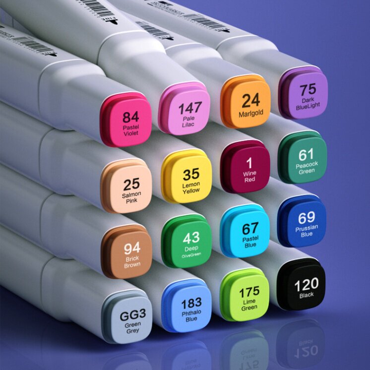 马克名韵262色初学者肤色双头油性画笔手绘彩色马克笔