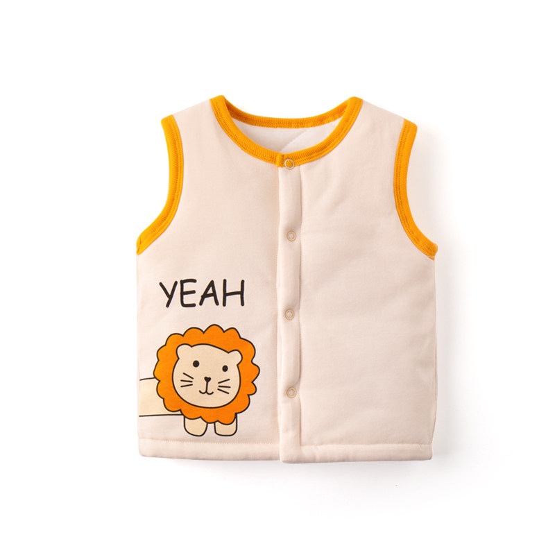 婴儿夹棉马甲冬季2020新款冬装宝宝卡通背心马甲