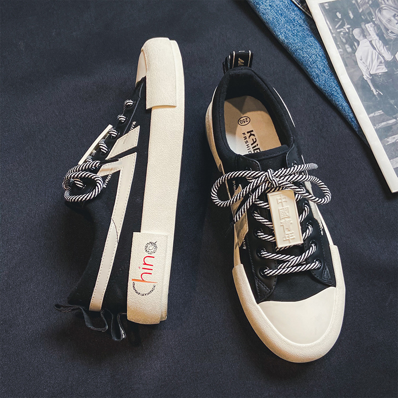 国潮男鞋帆布鞋男士夏季新款低帮男款鞋子男潮鞋潮流百搭夏款板鞋