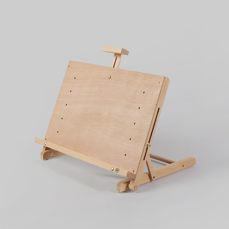 折叠画架木质绘画可调便携式实木木制升降水彩画板