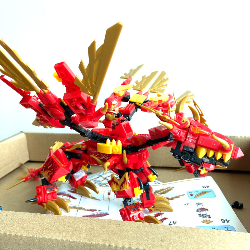 幻影忍者乐高积木玩具凯的元素神龙机甲劳埃塑料积木