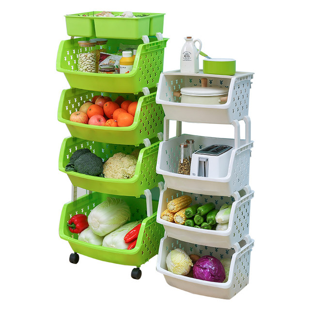 Kitchen racks on the floor to put vegetable baskets, multi-layer supplies, storage baskets, toy storage boxes, household supplies Kitchen racks on the floor to put vegetable baskets, multi-layer supplies, storage baskets, toy storage boxes, household supplies