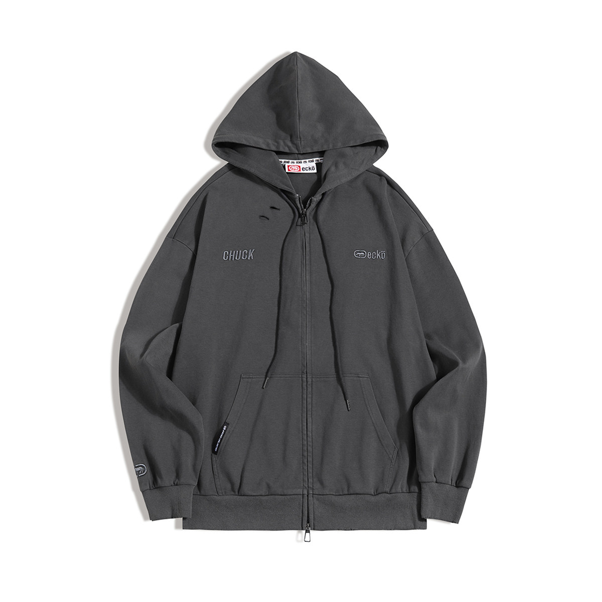 chuck联名ecko犀牛潮牌22aw美式复古模糊印花时尚套装