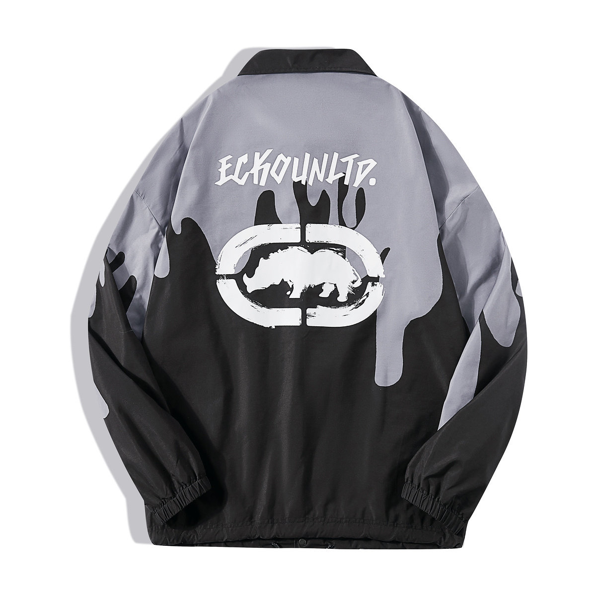 ecko犀牛潮牌2021春季新款潮流印花撞色宽松夹克